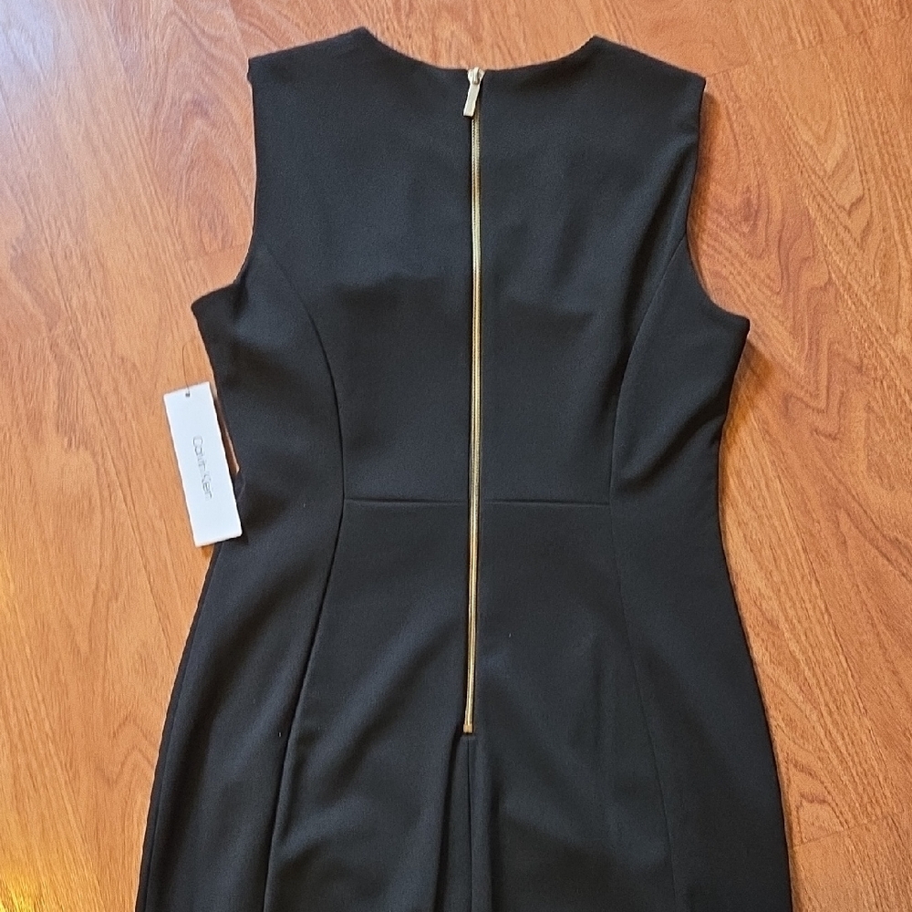 NWT Calvin Klein Black Sleeveless Midi Sheath Dress SIZE 10 - Picture 6 of 8